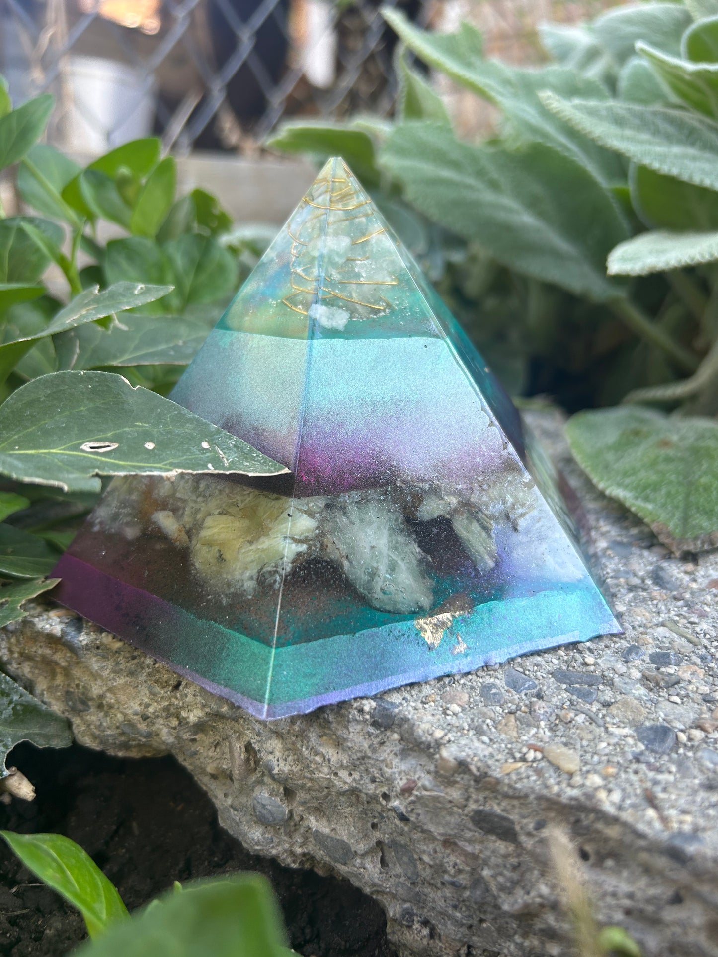Hexagonal-Shaped 12-sided Orgonite Pyramid