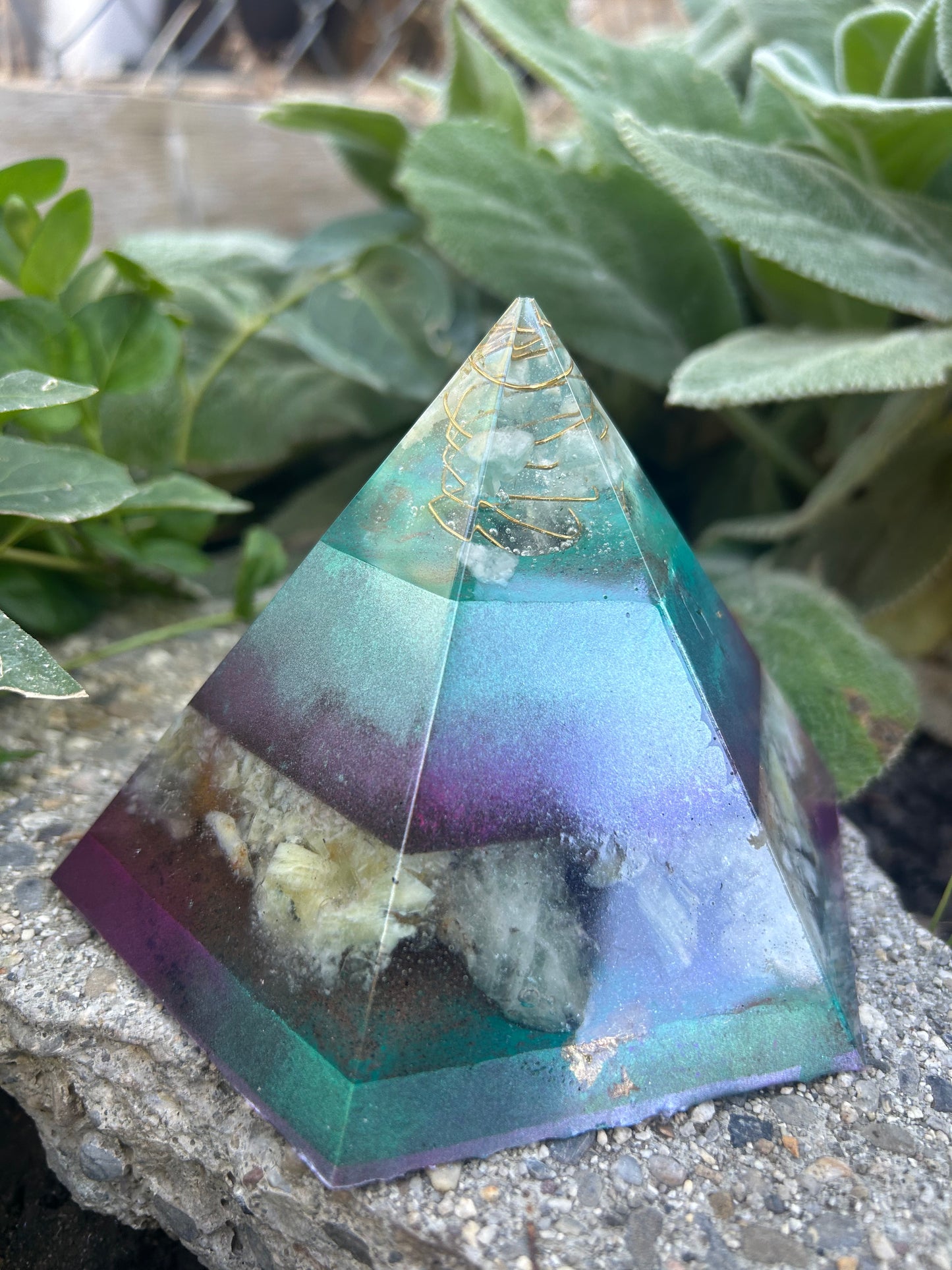 Hexagonal-Shaped 12-sided Orgonite Pyramid