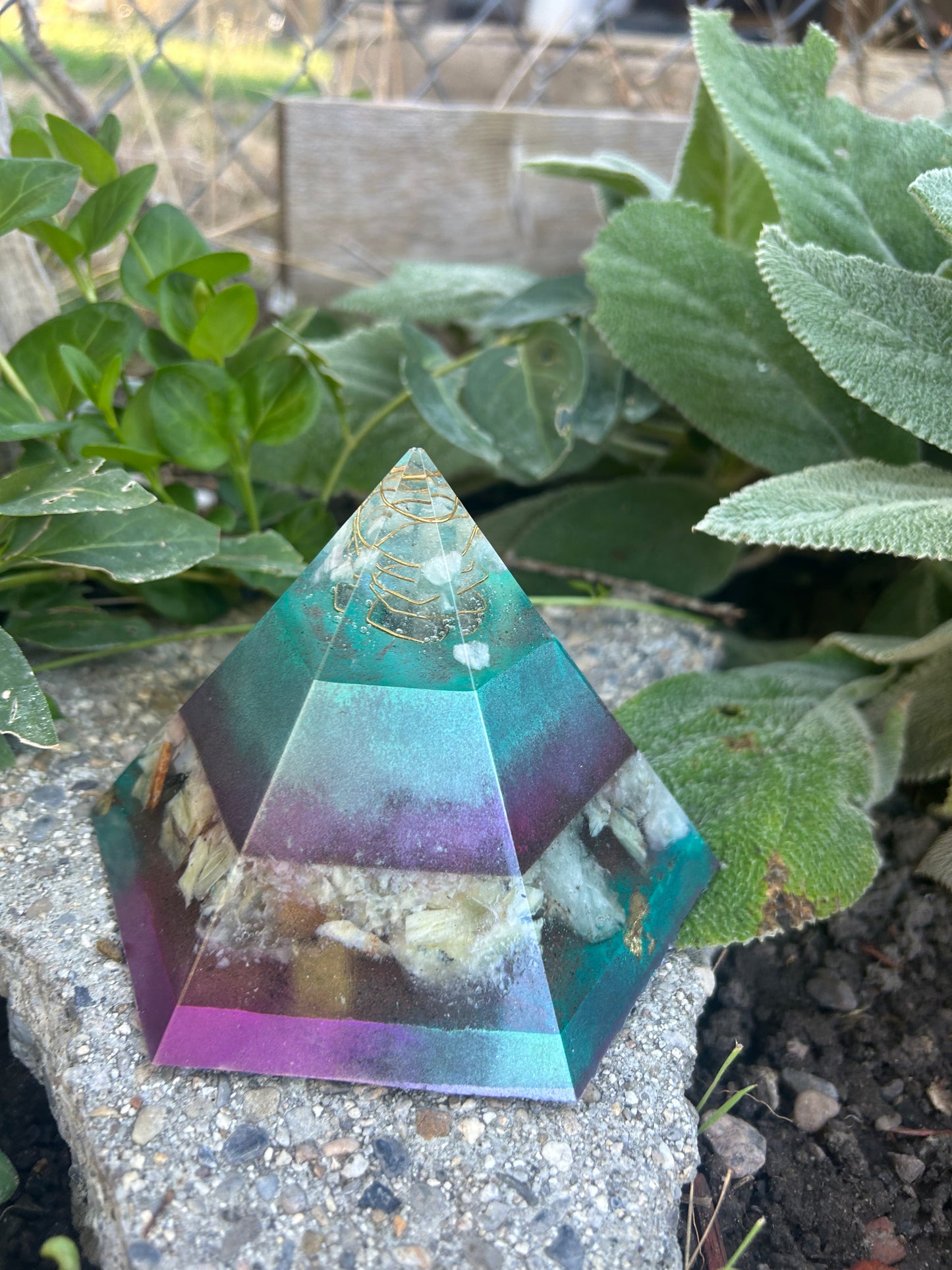 Hexagonal-Shaped 12-sided Orgonite Pyramid
